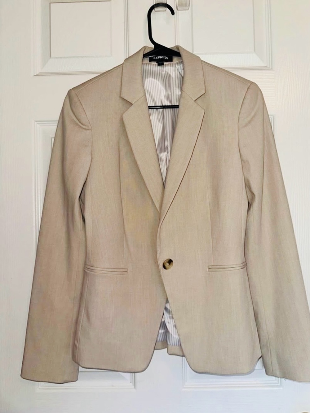 Express Beige Single-Button Women's Blazer